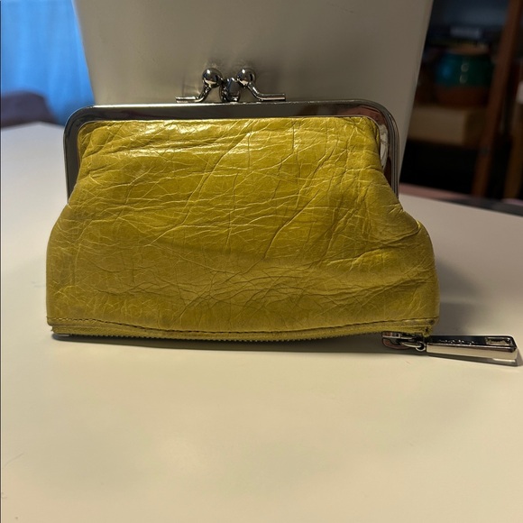 HOBO Yellow Leather Wallet with silver metal hardwate - Picture 2 of 12